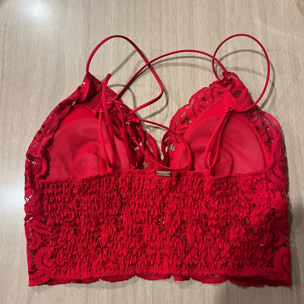 PINK Victoria's Secret Red Lace Bralette Small - Picture 3 of 3